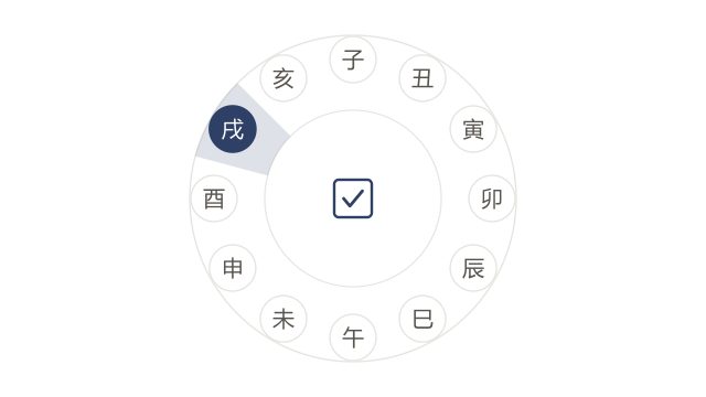 十二地支时辰盘标出 19:00–21:00 的戌时