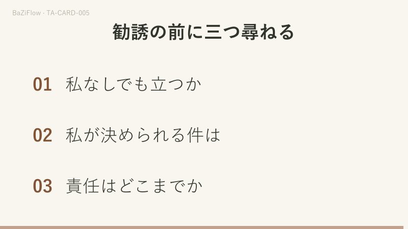 三場面：白いひげの君主が石の椅子で一方に杖、もう一方に球を持つ皇帝、立つ・握る・逆位置の三組の語、勧誘の前に尋ねる三つのこと。