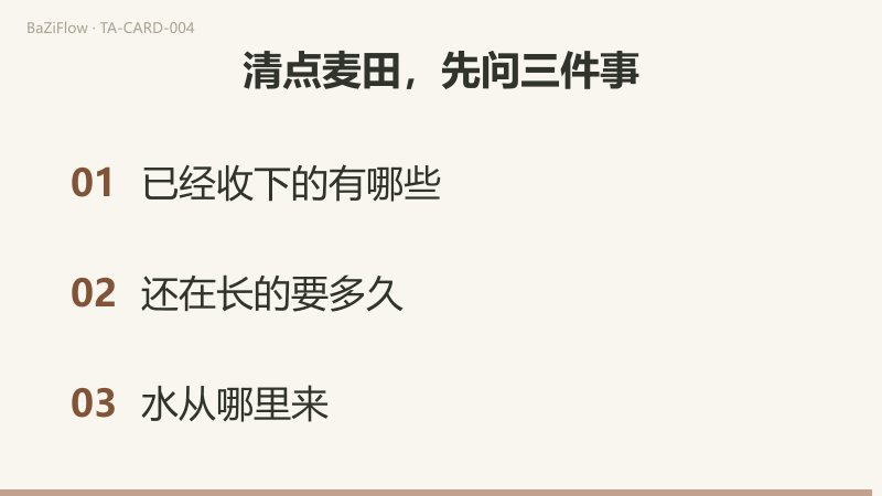 三幕演示：皇后牌面，戴星冠的女子坐在麦田前、身后有瀑布；生长、暗处、逆位三组词；结尾列出清点麦田时问的三件事。