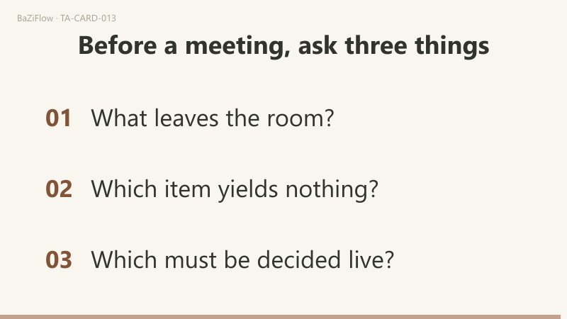 Three scenes: the Hanged Man hung by one foot from a beam with a ring of light at the head; the word list and Waite's remarks in two columns; three questions to ask before a meeting.