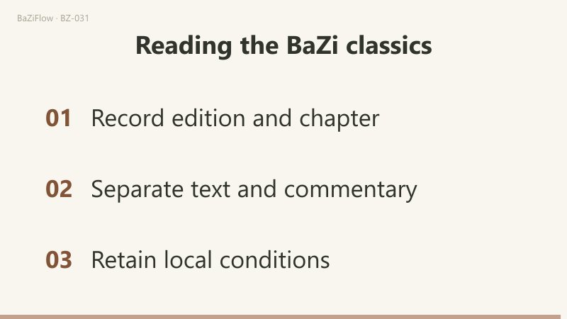 Record edition, passage and textual layer. Compare local definitions and conditions; keep your reconstruction distinct from the original.