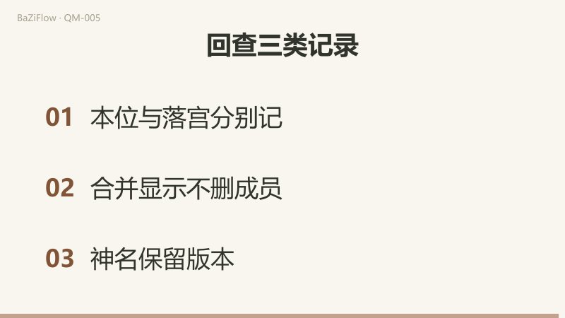 天蓬与休门本位同在一宫，乙丑例中分别落九与二；星层值符与神层值符分栏标注；最后回查本位与落宫、合并显示不删成员、神名保留版本三类记录。