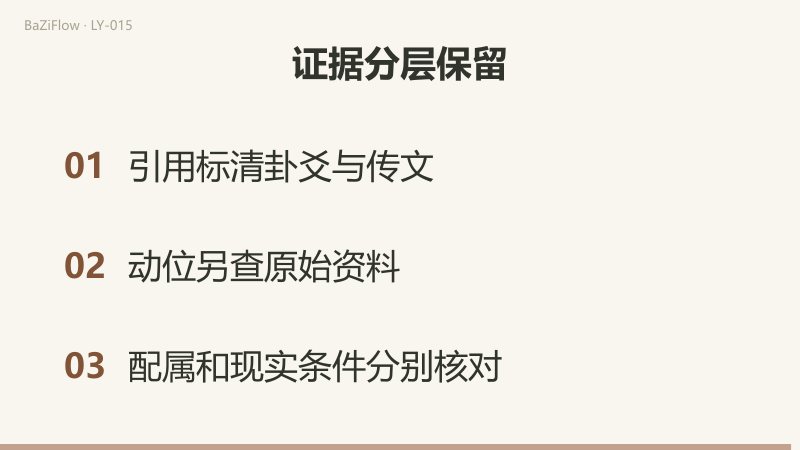 节卦的九名不等于投出9（静态记录无动爻）；初动时变寅木回生原巳火；经文、配属、事件条件分层核对。