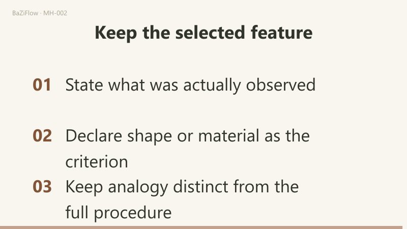 Hold earthenware constant and replace roundness with squareness: shape-based classification changes, material-based classification does not.
