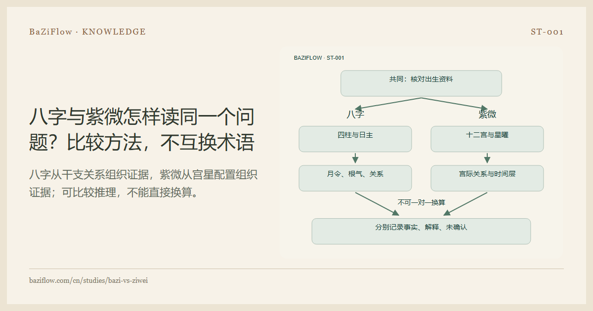 八字与紫微怎样读同一个问题?比较方法,不互换术语