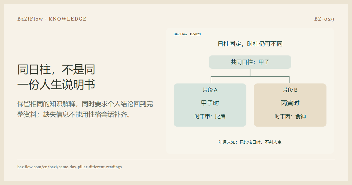 同日柱,不是同一份人生说明书