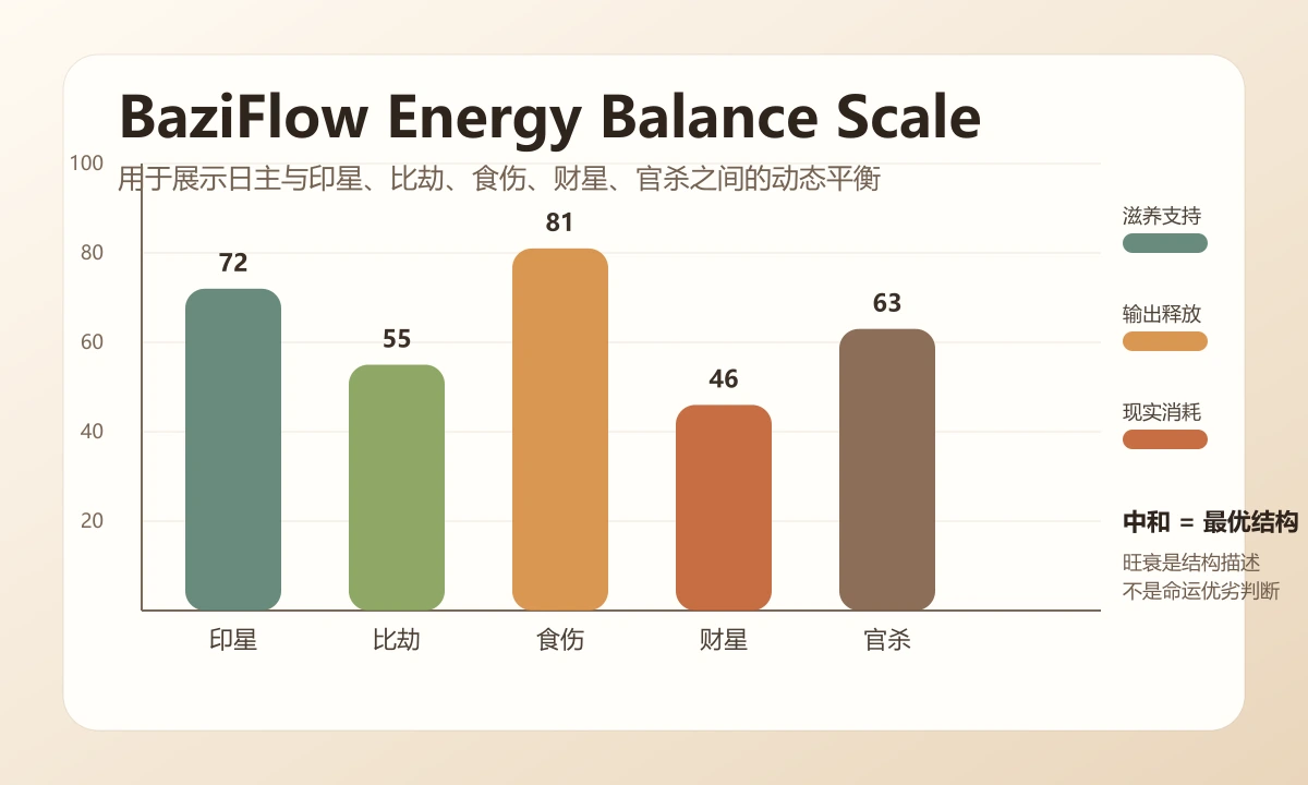 BaziFlow-BaZi-Day-Master-Algorithm energy balance chart